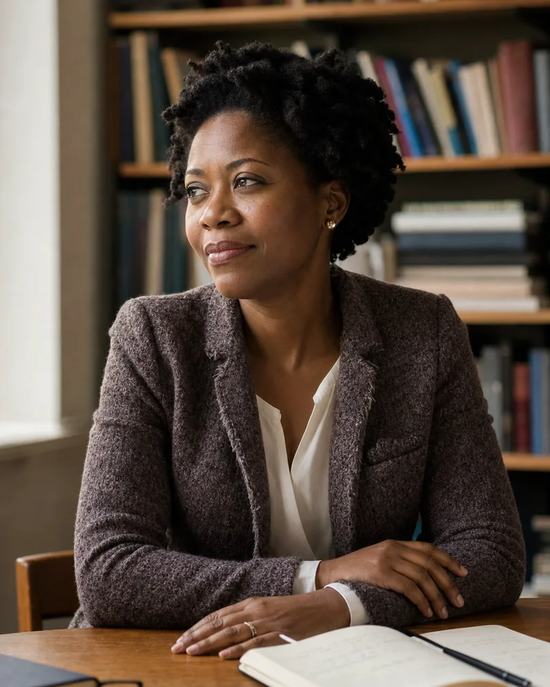 Editorial portrait of Dr Aisha Okonkwo.