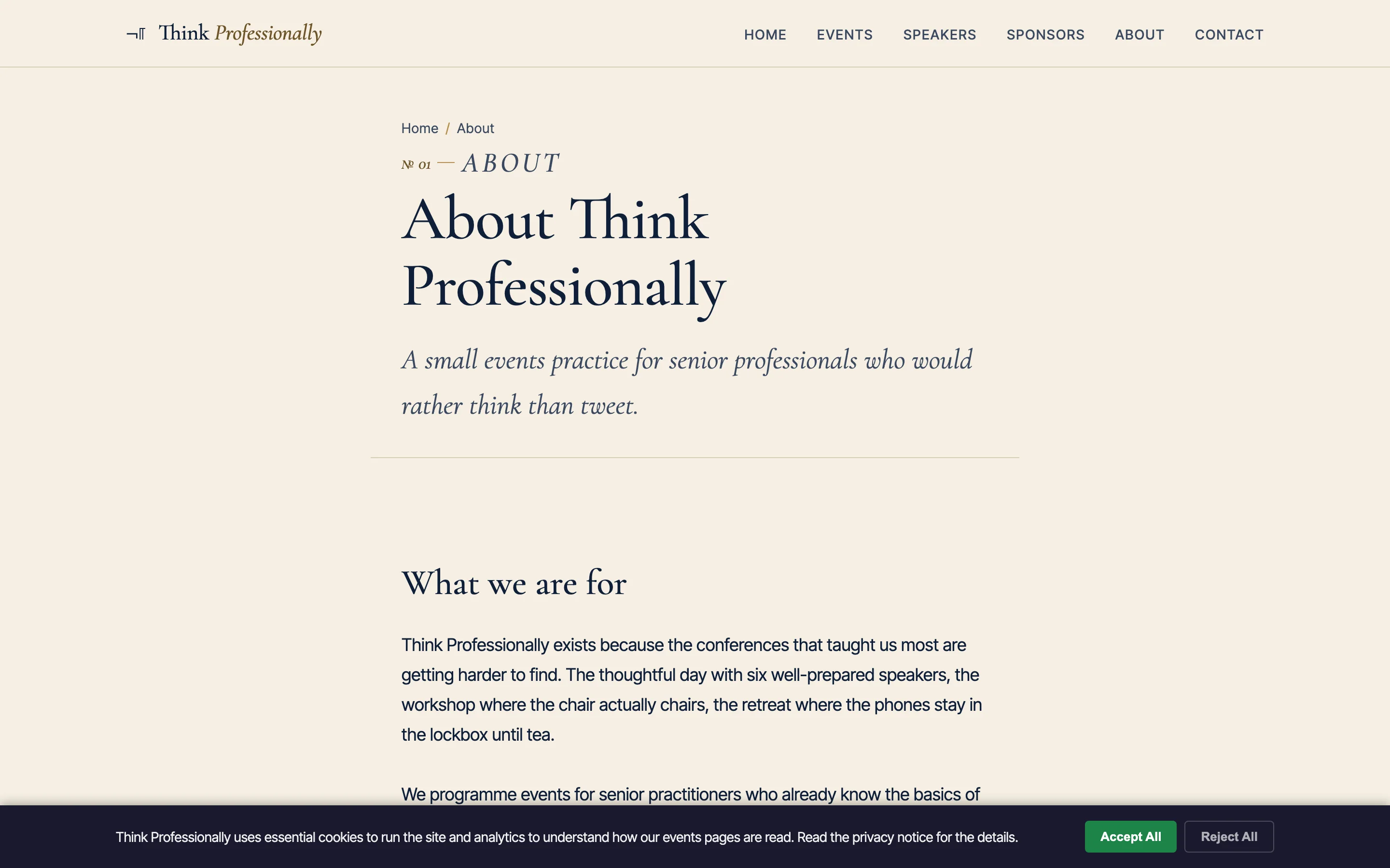About Think Professionally screenshot