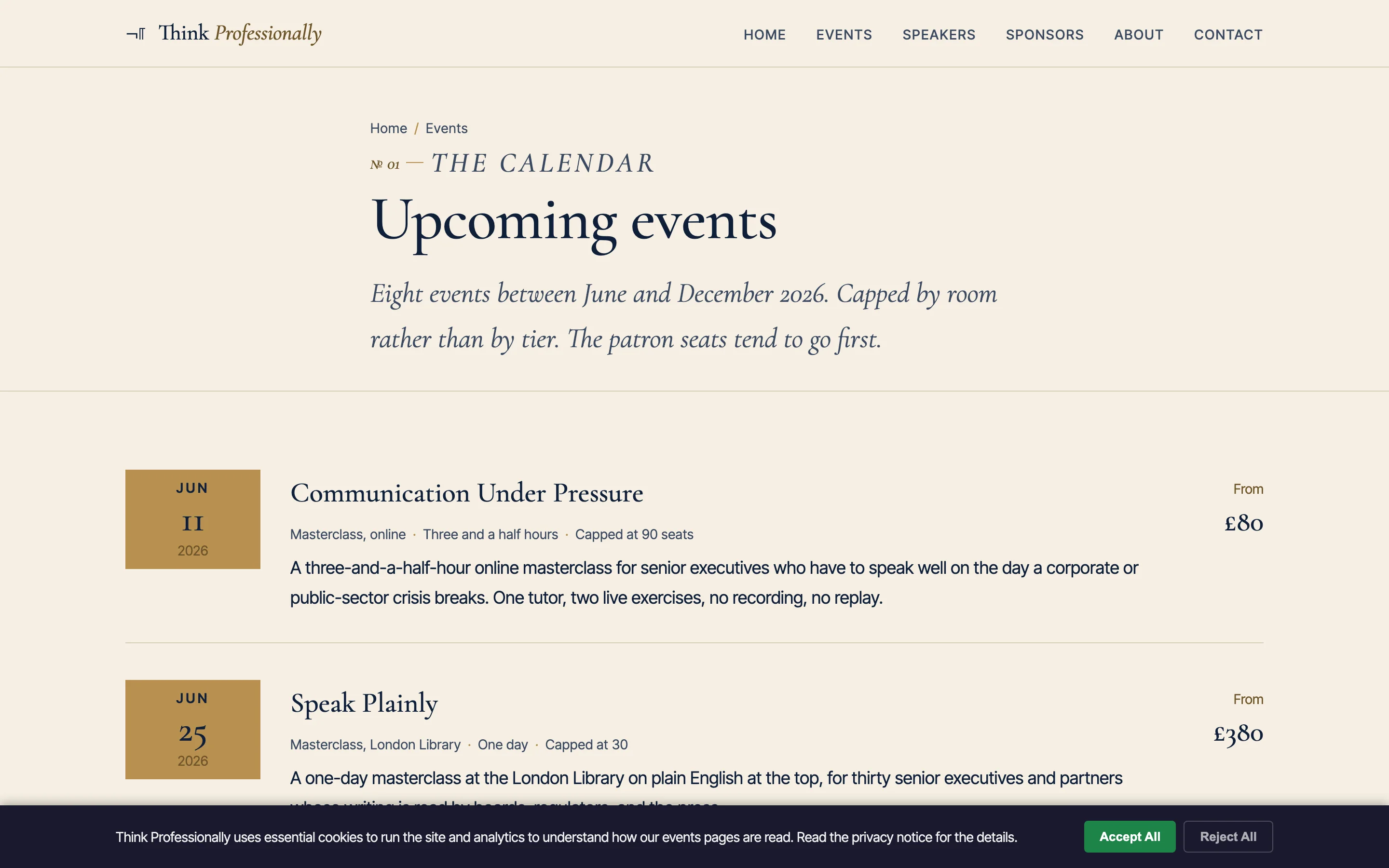 Events screenshot